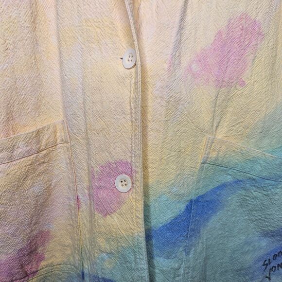 SLOOP JONES Hand Dyed Jacket Pockets 2 Button Large Pastel OOK Virgin Islands - Picture 4 of 8